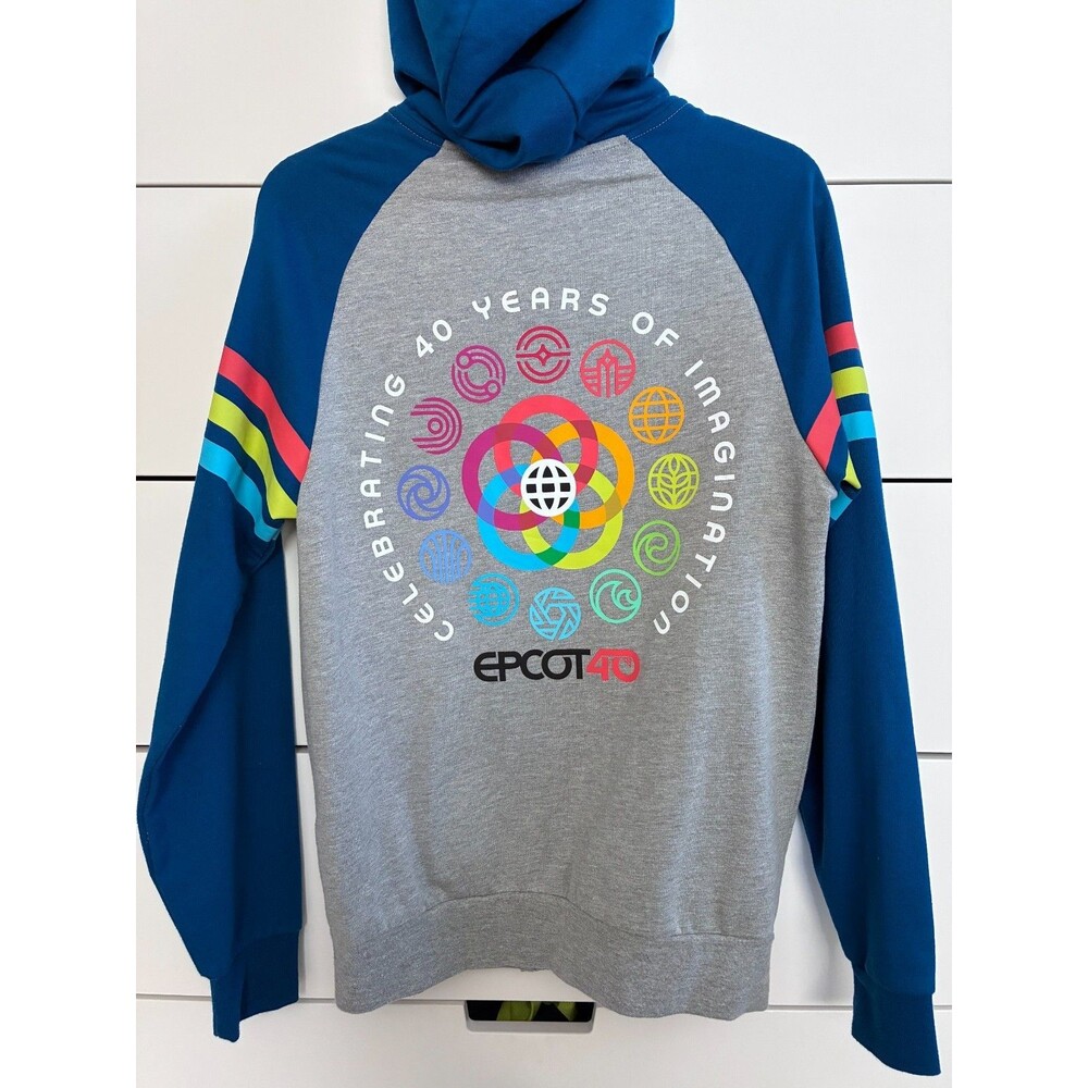 Disney World 2022 Epcot 40th Anniversary Zip Up Hoodie Size XS Lightly Worn